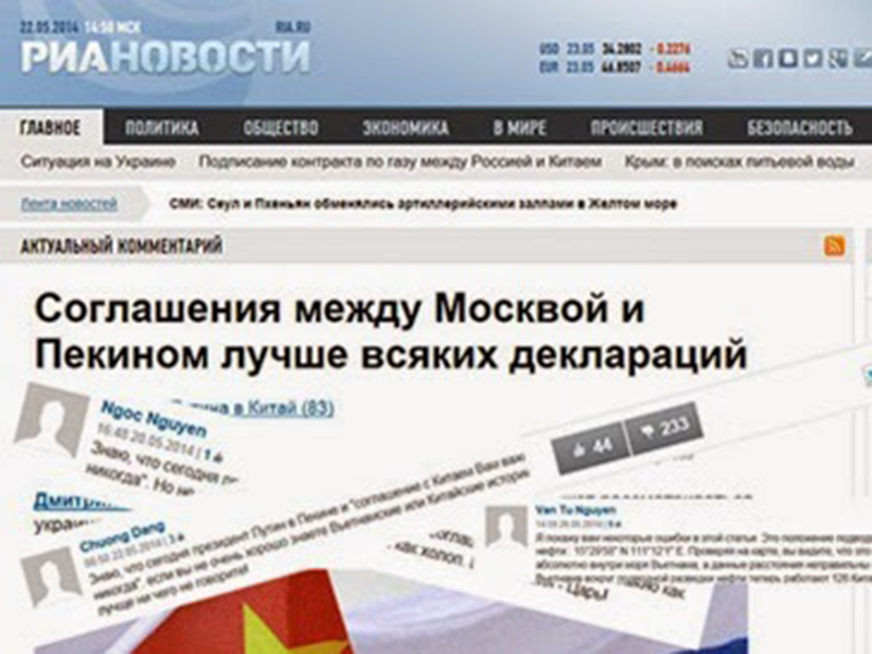 Người Nga xin thứ lỗi vì bài báo xuyên tạc, vu khống đăng trên RIA Novosti